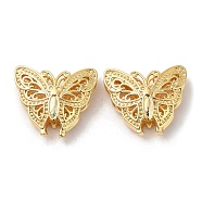 Brass Pendants, Nickel Free, Butterfly Charm, Real 18K Gold Plated, 16x18.5x6.5mm, Hole: 1.5mm(KK-C028-37G)