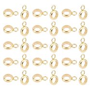 Unicraftale 201 Stainless Steel Tube Bails, Loop Bails, Ring Bail Beads, Real 18K Gold Plated, 9x6x2mm, Hole: 1.8mm, 80pcs/box(STAS-UN0042-29)