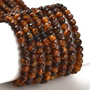 Natural Tiger Eye Bead Strands, Faceted, Round, 3~3.5mm, Hole: 0.5mm, about 124~126pcs/strand, 14.5~14.8 inch(G-R344-3mm-44)