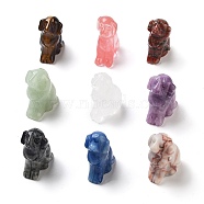 Natural & Synthetic Gemstone Carved Dog Figurines, for Home Office Desktop Decoration, 10~13x16~18x24~25mm(DJEW-L023-A)