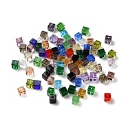 Glass Imitation Austrian Crystal Beads, Faceted, Suqare, Mixed Color, 5.5x5.5x5.5mm, Hole: 1mm(GLAA-H024-16B)