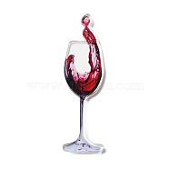Acrylic Big Pendant, Wine Glass, Dark Red, 61x17x2.5mm, Hole: 1.5mm(OACR-A022-01)