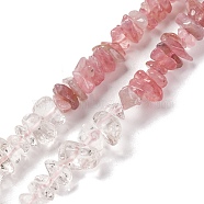 Natural Quartz Crystal & Rose Quartz Beads Strands, Chip, 4~17x4~10x1~8mm, Hole: 0.8~1mm, about 15.35~16.14 inch(39~41cm)(G-L610-A15-01)