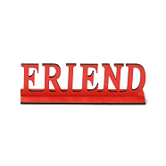 Natural Wood Display Holder Sets, Word FRIEND, Red, 63x200x4.5mm(WOOD-I005-07)