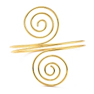 Wire Swirl Spiral Upper Arm Cuff Band, Alloy Open Armlets Bangle for Girl Women, Golden, Inner Diameter: 3-1/2 inch(8.8cm)(AJEW-G033-03G)