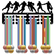 Sports Theme Iron Medal Hanger Holder Display Wall Rack, 3-Line, with Screws, Sports, 130x290mm(ODIS-WH0055-052)