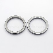 Non-Magnetic Synthetic Hematite Ring Pendants, 38x4mm, Hole: 1mm, Inner Diameter: 30mm(G-J232-03)
