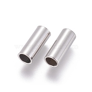 304 Stainless Steel Tube Beads, Stainless Steel Color, 12x5mm, Hole: 4mm(STAS-F205-03P-G)