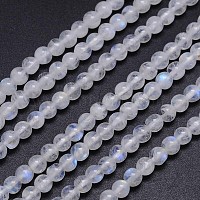 Natural Rainbow Moonstone Round Bead Strands, Grade AA, 4~4.5mm, Hole: 1mm, about 98pcs/strand, 15.5 inch