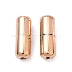 304 Stainless Steel Screw Clasps, for Jewelry Making, Column, Ion Plating(IP), Light Gold, 16.5x6mm, Hole: 2mm(STAS-A138-10A-KCG)