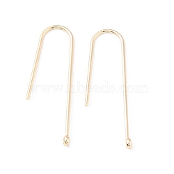 Brass Hooks, with Vertical Loops, Real 18K Gold Plated, 31x10x2mm, Hole: 1.2mm, Pin: 0.9mm(KK-WH0062-58G)