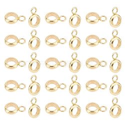 201 Stainless Steel Tube Bails, Loop Bails, Ring Bail Beads, Real 18K Gold Plated, 9x6x2mm, Hole: 1.8mm, 80pcs/box(STAS-UN0042-29)
