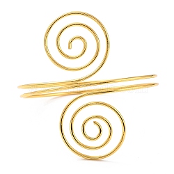 Wire Swirl Spiral Upper Arm Cuff Band, Alloy Open Armlets Bangle for Girl Women, Golden, Inner Diameter: 3-1/2 inch(8.8cm)(AJEW-G033-03G)