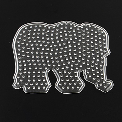 Elephant ABC Plastic Pegboards used for 5x5mm DIY Fuse Beads, Clear, 93x104x5mm(X-DIY-Q009-27)