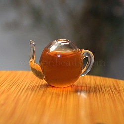 Glass Pendants, Teapot Shapes, Clear, 3x2cm(BOTT-PW0001-114)