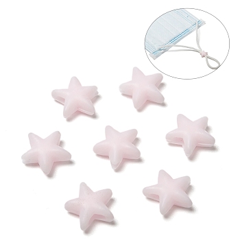 Star PVC Plastic Cord Lock for Mouth Cover, Anti Slip Cord Buckles, Rope Adjuster, Lavender Blush, 10.5x10.5x4mm, Hole: 2.5x4mm