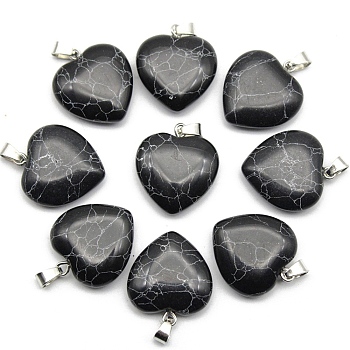 Synthetic Gemstone Pendant, Heart-Shaped, 20mm