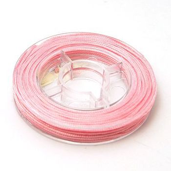 Nylon Thread for Jewelry Making, Pink, 0.8mm, about 7.65~9.84 yards(7~9m)/roll