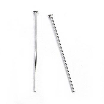 304 Stainless Steel Flat Head Pins, Stainless Steel Color, 25x0.7mm, Head: 1.5mm