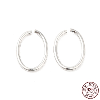 925 Sterling Silver Open Jump Rings, Oval, Silver, 13x9x1.2mm, Inner Diameter: 7x11mm, about 29pcs/10g