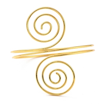 Wire Swirl Spiral Upper Arm Cuff Band, Alloy Open Armlets Bangle for Girl Women, Golden, Inner Diameter: 3-1/2 inch(8.8cm)