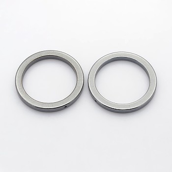 Non-Magnetic Synthetic Hematite Ring Pendants, 38x4mm, Hole: 1mm, Inner Diameter: 30mm