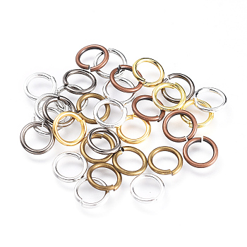 Brass Jump Rings, Open Jump Rings, Mixed Color, 18 Gauge, 7x1mm, Inner Diameter: 5mm, 500g