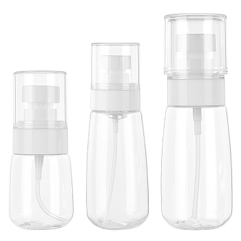 3Pcs 3 Styles PETG Portable Pen Perfume Spray Bottle, with PP Cover, Empty Refillable Bottles, Clear, 4x9.2cm, Capacity: 30ml(1.01 fl. oz)