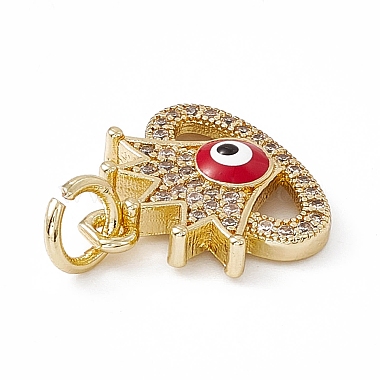 Rack Plating Brass Enamel Cubic Zirconia Charms(KK-M236-02G)-4