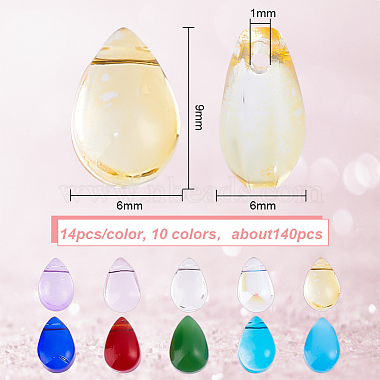 Gomakerer 140 pièces 10 styles imitation jade et pendentifs en verre transparent(GLAA-GO0001-04)-2