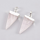 Natural Rose Quartz Pendants(G-E493-O03-S)-1