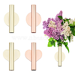 4Pcs 4 Styles Iron Wall-mounted Vase, Wall Decoration, Mixed Color, 108x60~68x20mm, 1pc/style(AJEW-FH0004-91)