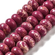 Synthetic Imperial Jasper Dyed Beads Strands, Rondelle, Medium Violet Red, 8~8.5x5~5.5mm, Hole: 1.2mm, about 76~77pcs/strand, 15.20''~15.47"(38.6~39.3cm)(G-D077-E01-01C)