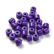 Opaque Acrylic Beads, Column, Purple, 6.5x5mm, Hole: 2mm, about 3000pcs/500g(OACR-B013-25J)