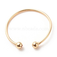 Copper Wire Simple Open Cuff Ring for Women, Golden, US Size 9 3/4(19.5mm)(RJEW-JR00479-06)