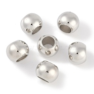 CCB Plastic Round Beads, Silver, 16x12mm, Hole: 8.5mm(ALUM-U001-07B-10)