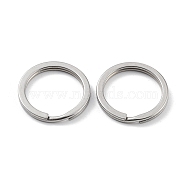 304 Stainless Steel Split Key Rings, Keychain Clasp Findings, Stainless Steel Color, 20x2mm, Single Wire: 1mm(STAS-Q314-01D-P)