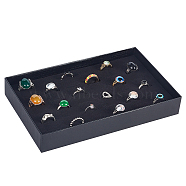 1Pc Cardboard Ring Boxes, with Window Jewelry Box, Rectangle, Black, 21.5x13.7cm(CON-SC0001-01B)