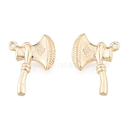 Brass Charms, Cadmium Free & Nickel Free & Lead Free, Axe, Real 18K Gold Plated, 15x11x2.5mm, Hole: 0.9mm(KK-N216-565LG)