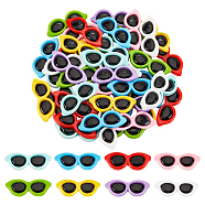 96Pcs 8 Colors Opaque Resin Cabochons, Sunglasses, Mixed Color, 15x40x4mm, 12pcs/color(RESI-GL0001-04)