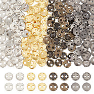 200Pcs 4 Colors Alloy Mini Buttons, 2-Hole, Flat Round, Cadmium Free & Lead Free, Mixed Color, 6x1mm, Hole: 1mm, 50pcs/color(BUTT-FG0001-19)