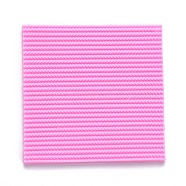 DIY Sweater Stitch Texture Food Grade Silicone Molds, Fondant Impression Mat Mold, for Cupcake Cake Decoration, Rectangle, Hot Pink, 100x100x6mm(DIY-B034-04)