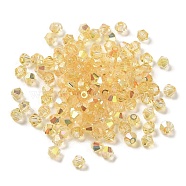 Transparent Glass Beads, Faceted, Bicone, Goldenrod, 3.5x3.5x3mm, Hole: 0.8mm, 720pcs/bag. (G22QS-08)