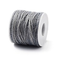 Jute Cord, Jute String, Jute Twine, for Jewelry Making, Gray, 2mm, about 54.68 yards(50m)/roll(OCOR-WH0002-A-16)