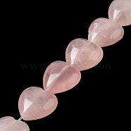 Natural Rose Quartz Beads Strands, Heart, 15x16x7.5mm, Hole: 1mm, about 12pcs/strand, 6.97''~7.09''(17.7~18cm)(G-K335-01I)