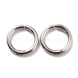 304 Stainless Steel Clip-on Earrings, Hypoallergenic Earrings, Ring, Stainless Steel Color, 17.5x2.5mm(EJEW-Z014-01E-P)