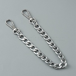 Aluminum Curb Chain Bag Shoulder Straps, with Alloy Swivel Clasps, for Bag Replacement Accessories, Platinum, 30.5cm(FIND-WH0129-76B-P)