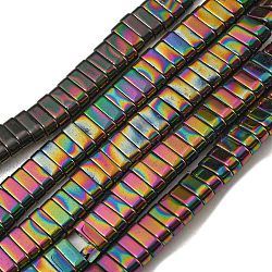 Electroplated Non-magnetic Synthetic Hematite Beads Strands, Rectangle, 2-Hole, Colorful, 6x2x3mm, Hole: 1.2mm, about 198pcs/strand, 16.02 inch(40.7cm)(G-C106-B02-05A)