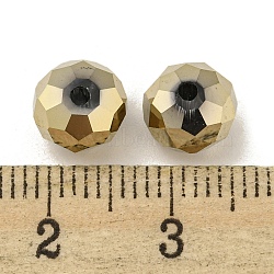 Electroplate Glass Beads, Rondelle, Light Khaki, 8x6mm, Hole: 1.6mm, 100pcs/bag(EGLA-Z004-01B-14)