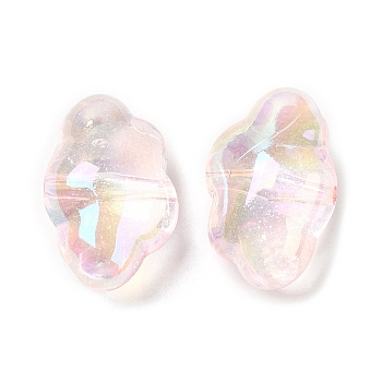 UV Plating Transparent Rainbow Iridescent Acrylic Beads, Cloud, Misty Rose, 26x17x13mm, Hole: 2.1mm